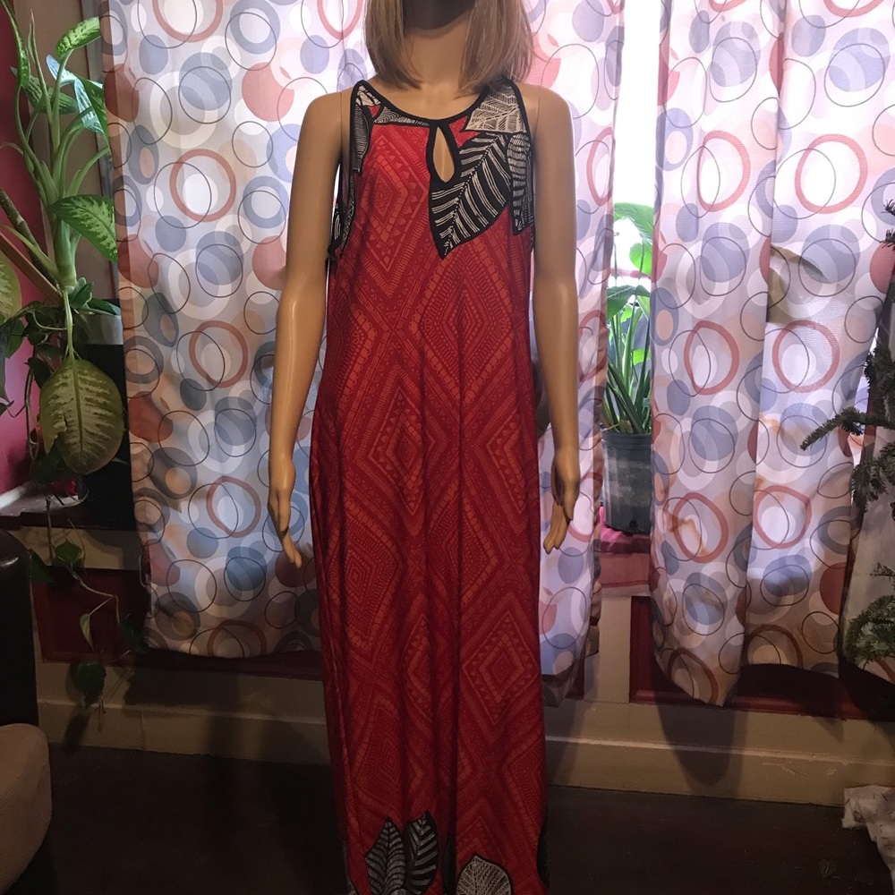Red Flower Print Dress
